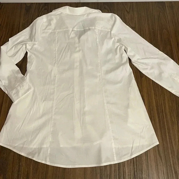 Soft Surroundings White Cotton Side Pockets Button Down Long Sleeve Shirt Size L - Picture 12 of 12